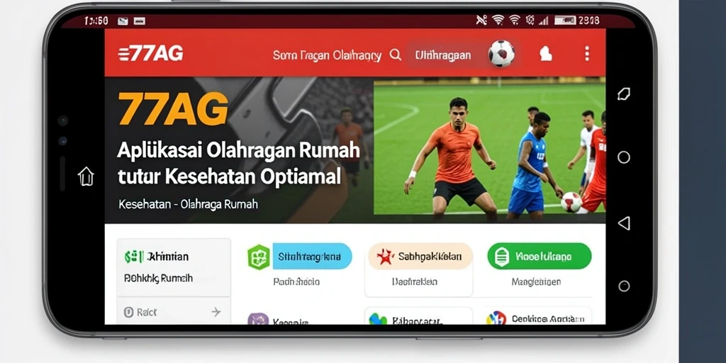 Antarmuka aplikasi 77AG yang user-friendly dan berfungsi untuk olahraga rumah.