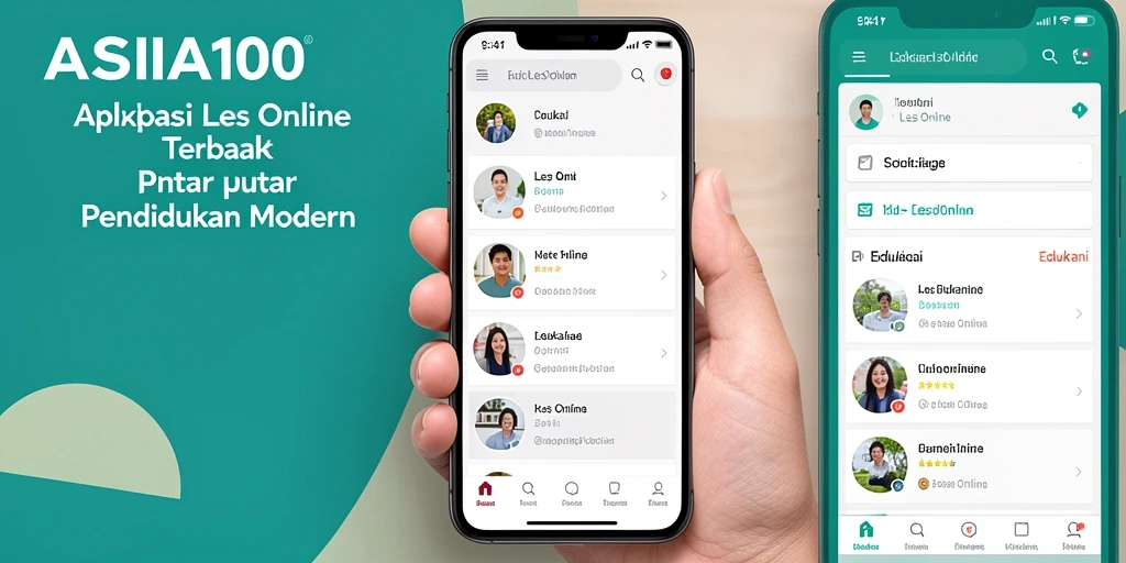 Tampilan antarmuka aplikasi Les Online yang menarik dan interaktif.