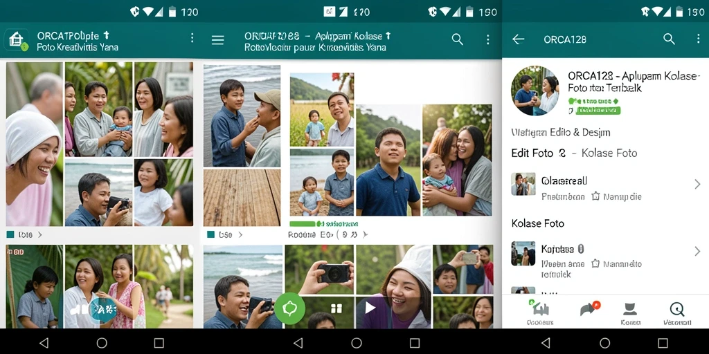 Antarmuka pengguna ORCA128 untuk membuat kolase foto yang menarik.