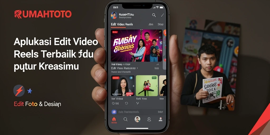 Antarmuka aplikasi RUMAHTOTO untuk editing video reels yang intuitif.