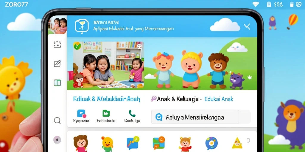 Tampilan antarmuka edukasi yang interaktif dan menarik di ZORO77.