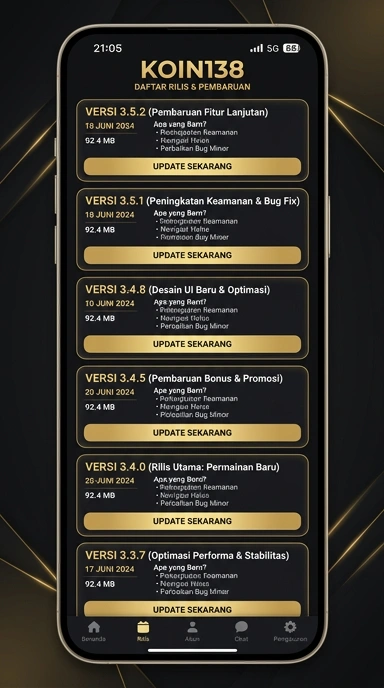 Tampilan riwayat versi koin138